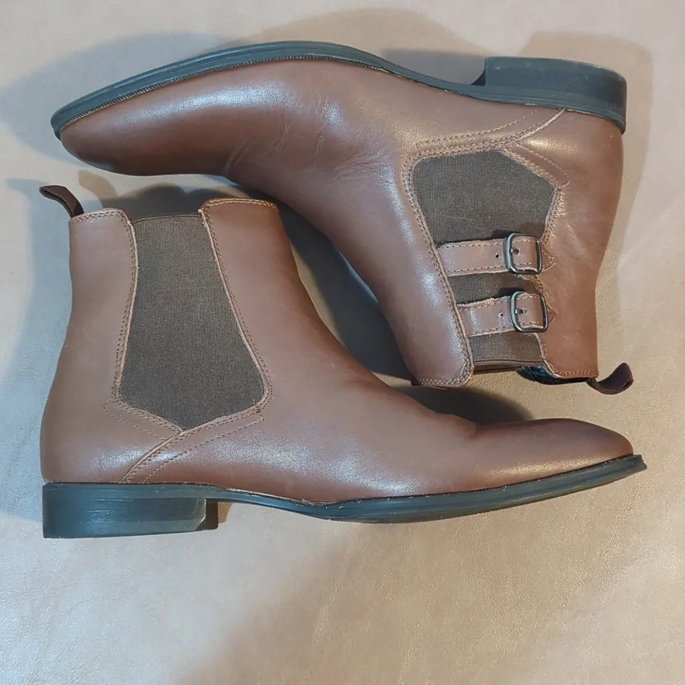 Alfani Rory Boots Double Buckle Brown Men Size  7.5 M